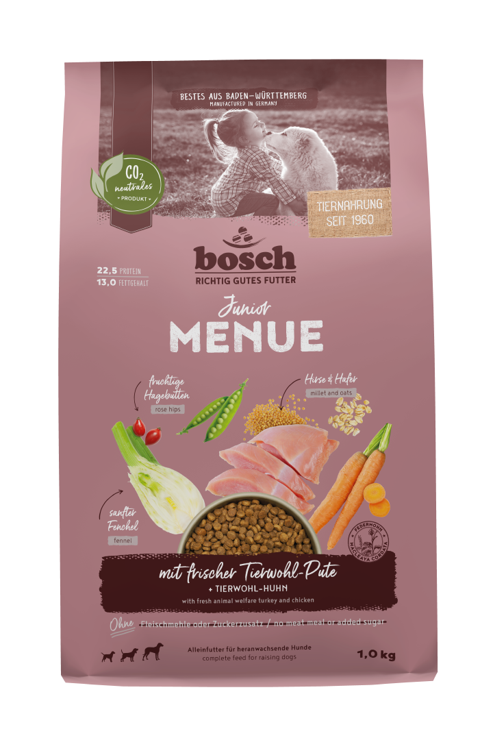 bosch Hunde-Trockenfutter HPC Menue Junior mit Tierwohl-Pute